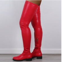 Load image into Gallery viewer, Women Black Thigh High Boots New Leather Low Heel Comfortable
