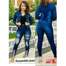 Load image into Gallery viewer, African mom jeans suit stretch jeans ripped old quality