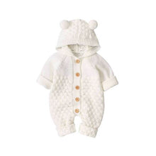 Load image into Gallery viewer, Newborn Sweater Baby Boy Girl Romper Bear Ear Knit Hooded Jumpsuit Outfit