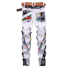 Load image into Gallery viewer, Men Colored Jeans Spring Alphabet Digital Printing Pants