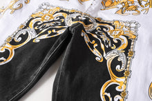 Load image into Gallery viewer, Men’s Slim-fit Sexy Print Elastic Denim Jeans