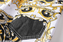 Load image into Gallery viewer, Men’s Slim-fit Sexy Print Elastic Denim Jeans