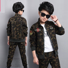 Load image into Gallery viewer, Boys camouflage cotton 100% sports sets long-sleeve + pants 2pcs