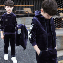 Load image into Gallery viewer, Brand Boys Warm Thicken Fleece Hoodies+Pants+Vest 3pcs Sets Girl Winter Sets Children Clothes Kids Casual Suits Christmas Outfit - nevaehshalo