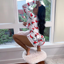 Load image into Gallery viewer, Sexy Women Bodysuit Long Sleeve Deep V Neck Bodycon Stretch Leotard Crop Top Button Short Romper Pajamas - nevaehshalo