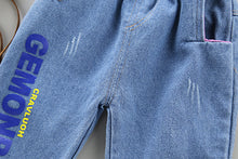 Load image into Gallery viewer, Fashion baby boys clothes spring striped shirt+jeans 2pcs set