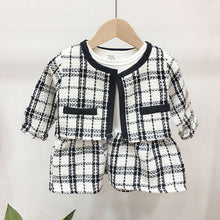 Load image into Gallery viewer, 2Pcs Autumn Winter For Baby Girl Fashion Plaid Coat Tutu Dress Outfits - nevaehshalo