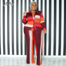 Load image into Gallery viewer, Women Suit Long Sleeve Shirt and Straight Pants Two 2 Piece Set