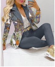 Load image into Gallery viewer, Women's Set Long Sleeve Blazer Pants Suit