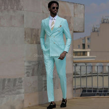 Load image into Gallery viewer, Tailor Made Slim Fit Male Suits Peak Lapel Double Breasted 2 Pieces Best Men Blazer Pants