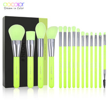Load image into Gallery viewer, Docolor Neon Makeup Brushes 10/15pcs Professional Synthetic Hair Powder Foundation Eye Shadows Blending Contour Make Up Brushes - nevaehshalo