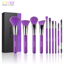 Load image into Gallery viewer, Docolor Neon Makeup Brushes 10/15pcs Professional Synthetic Hair Powder Foundation Eye Shadows Blending Contour Make Up Brushes - nevaehshalo