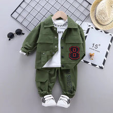 Load image into Gallery viewer, Boys Jacket Suit T-Shirt Pants 3Pcs/sets  Infant an Toddler Sportswear
