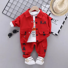 Load image into Gallery viewer, Boys Jacket Suit T-Shirt Pants 3Pcs/sets  Infant an Toddler Sportswear
