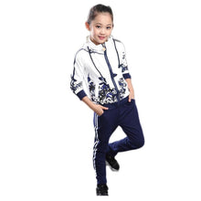 Load image into Gallery viewer, Set  Clothes Jacket Floral Zipper  Pants Tracksuit For Girls
