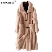 Load image into Gallery viewer, Real Fur Coat High Quality  New Long Sheep Shearling Women Winter Jackets Wool
