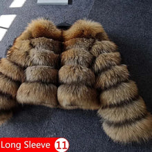 Load image into Gallery viewer, Raccoon Fur Coat Women  Luxury Coat   Winter Fluffy
