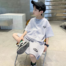 Load image into Gallery viewer, 2pc Boys  Short Sleeve Letter T-shirt Shorts Sport Casual Outfits
