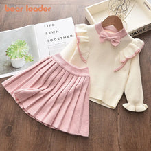 Load image into Gallery viewer, Bear Leader Baby Girl Casual Clothing Sets  Sweater Top Suspender Skirt Fashion Outfits
