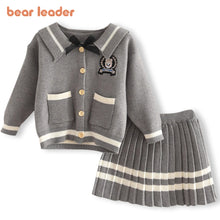 Load image into Gallery viewer, Bear Leader Baby Girl Casual Clothing Sets  Sweater Top Suspender Skirt Fashion Outfits
