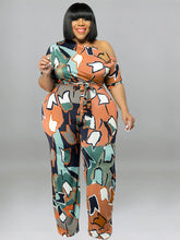 Load image into Gallery viewer, Plus Size Jumpsuit Women Summer Clothes Short Sleeve Jumpsuits with Sash Streetwear 5xl Jumpsuits Wholesale Bulk Dropshipping
