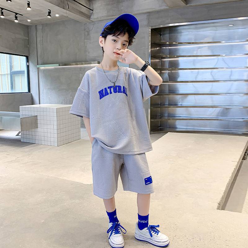 2pc Boys  Short Sleeve Letter T-shirt Shorts Sport Casual Outfits