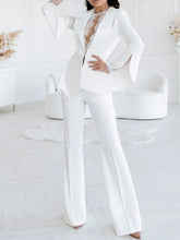 Load image into Gallery viewer, Many Colors Lace Women Set Pantsuit Long Sleeve Jacket Casual Wide Leg Trousers
