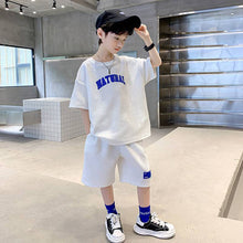 Load image into Gallery viewer, 2pc Boys  Short Sleeve Letter T-shirt Shorts Sport Casual Outfits
