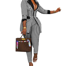 Load image into Gallery viewer, Women Set Long Sleeve Tunic High Waist Blazer Pants Suit
