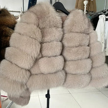 Load image into Gallery viewer, Raccoon Fur Coat Women  Luxury Coat   Winter Fluffy
