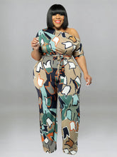 Load image into Gallery viewer, Plus Size Jumpsuit Women Summer Clothes Short Sleeve Jumpsuits with Sash Streetwear 5xl Jumpsuits Wholesale Bulk Dropshipping
