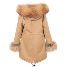 Load image into Gallery viewer, Removable Real Fox Fur Collar Coats Women Winter Jacket Hooded
