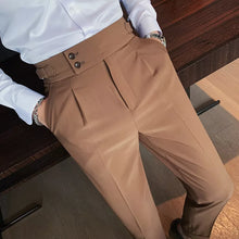 Load image into Gallery viewer, British Style   New Solid High Waist Trousers Men Formal Pants
