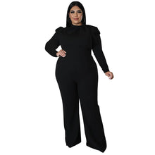 Load image into Gallery viewer, Autumn Winter Bow Neck Long Sleeves Women Jumpsuit Fashion Party Overalls Pants Big Size 4XL 5XL Elegant Ladies Rompers Party
