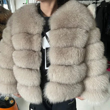 Load image into Gallery viewer, Raccoon Fur Coat Women  Luxury Coat   Winter Fluffy
