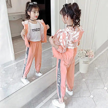 Load image into Gallery viewer, Girl Casual Outfit  Hooded Coat+Trousers Fashion Sports Set
