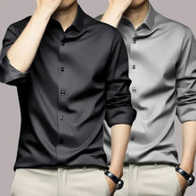 Load image into Gallery viewer, Formal Men&#39;s Long Sleeve Shirt Luxurious Wrinkle-resistant Non-iron Casual Ice Silk
