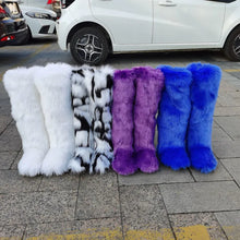 Load image into Gallery viewer, Women Plush Knee High Snow Boots  Faux Fur Furry Warm
