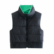 Load image into Gallery viewer, Winter Women Puffer Vests Vintage Green Double-Sided Sleeveless Jacket - nevaehshalo
