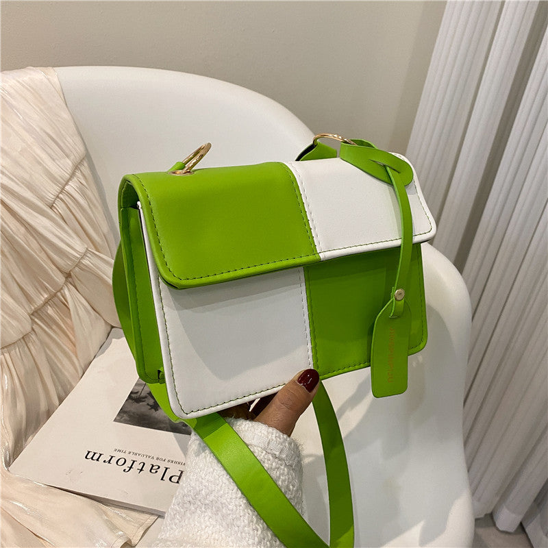 Texture Casual Messenger Commuter Bag Women Summer New Simple Hand Carrying Plaid Square Shoulder Bag Small Bag - nevaehshalo