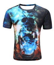 Load image into Gallery viewer, Print Short sleeved Tees Men Black And White Vertigo Hypnotic colorful Printing 3D T shirt - nevaehshalo
