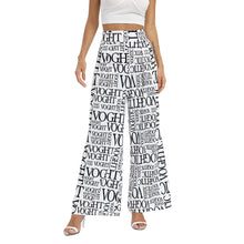 Load image into Gallery viewer, Women&#39;s  Letter Print Elastic Waist Wide Leg Pants Casual
