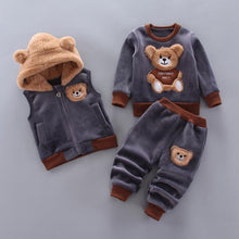 Load image into Gallery viewer, Boys and  Girls Autumn  Warm Hoody  Pants 3Pcs Suit - nevaehshalo
