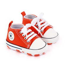 Load image into Gallery viewer, Baby Shoes Boy Girl Star Solid Sneaker Cotton Soft Anti-Slip Sole Newborn Infant First Walkers Toddler Casual Canvas Crib Shoes - nevaehshalo
