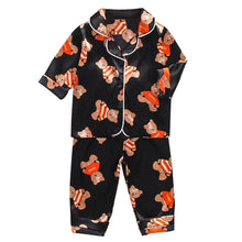 Load image into Gallery viewer, LJW Children&#39;s pajamas set Baby suit Kids Clothes Toddler Boys Girls Ice silk satin Tops Pants Set home Wear Kids pajamas - nevaehshalo
