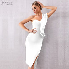 Load image into Gallery viewer, Summer Women Bandage Dress Sexy One Shoulder Ruffles - nevaehshalo
