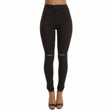 Load image into Gallery viewer, Women Hole Skinny Ripped Jeans  Cool Denim High Waist - nevaehshalo
