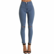 Load image into Gallery viewer, Women Hole Skinny Ripped Jeans  Cool Denim High Waist - nevaehshalo
