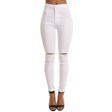 Load image into Gallery viewer, Women Hole Skinny Ripped Jeans  Cool Denim High Waist - nevaehshalo
