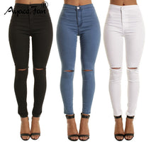 Load image into Gallery viewer, Women Hole Skinny Ripped Jeans  Cool Denim High Waist - nevaehshalo
